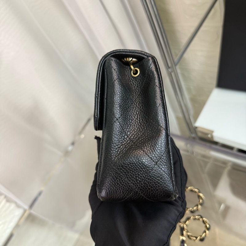 Chanel 香奈兒黑金魚子醬雙c扣方胖子鏈條包-8
