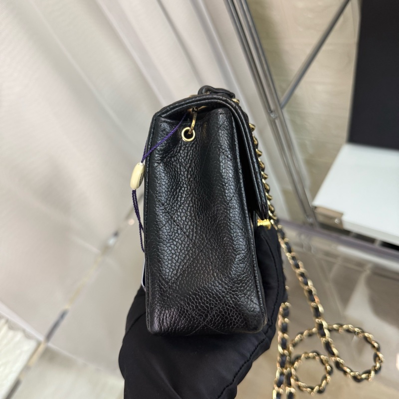 Chanel 香奈兒黑金魚子醬雙c扣方胖子鏈條包-9