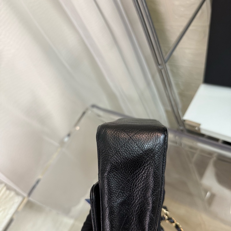 Chanel 香奈兒黑金魚子醬雙c扣方胖子鏈條包-13