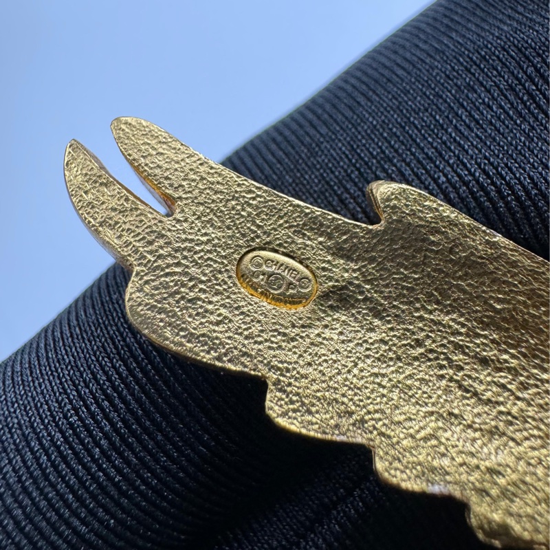 Chanel Vintage 01P水鑽老鷹大款胸針-13