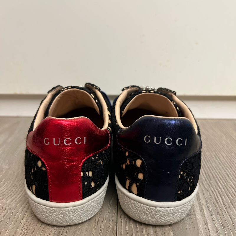 Gucci 閃石絲帶飾喱士波鞋-3