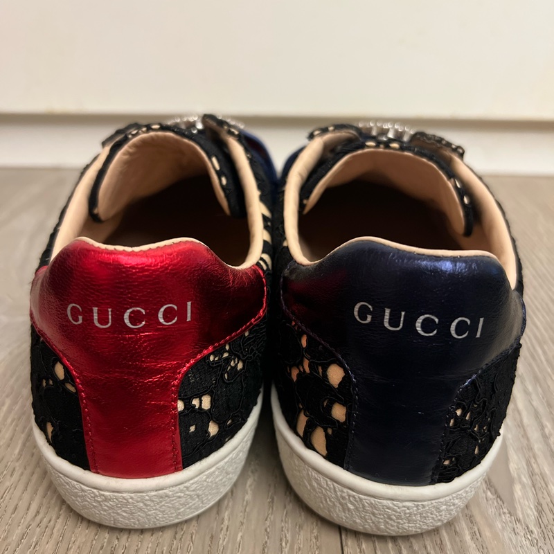 Gucci 閃石絲帶飾喱士波鞋-6