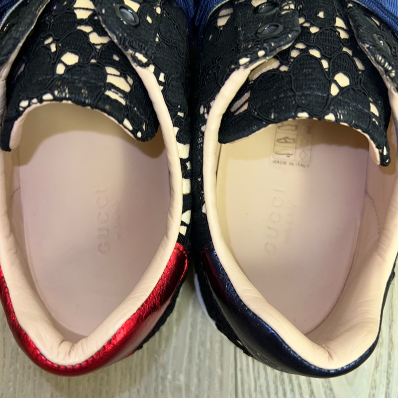 Gucci 閃石絲帶飾喱士波鞋-7