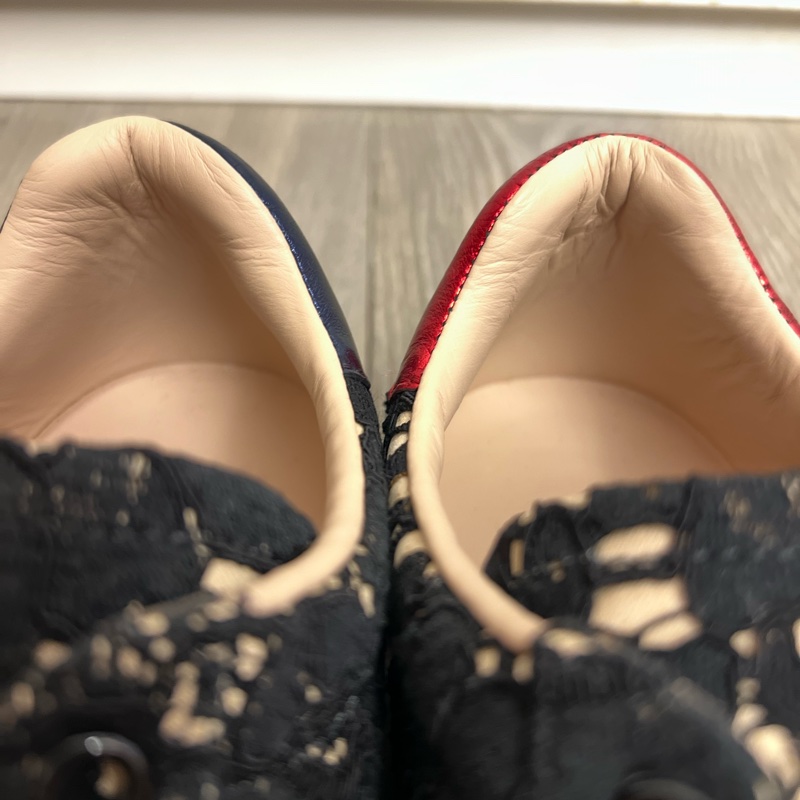 Gucci 閃石絲帶飾喱士波鞋-13