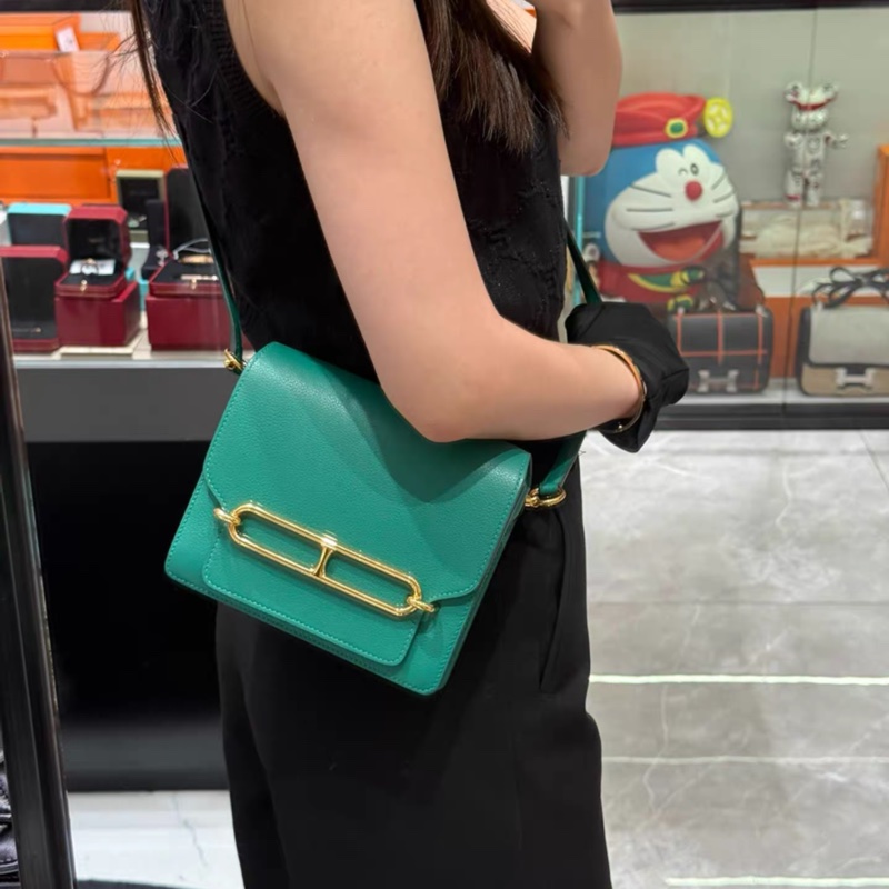 99新💓 Hermes 豬鼻子 Mini Roulis 19 絲絨綠-5
