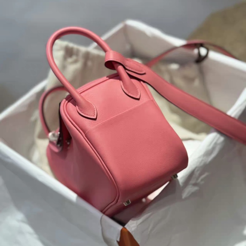 愛馬仕hermes mini lindy唇膏粉 swift皮 銀扣 Y刻-3