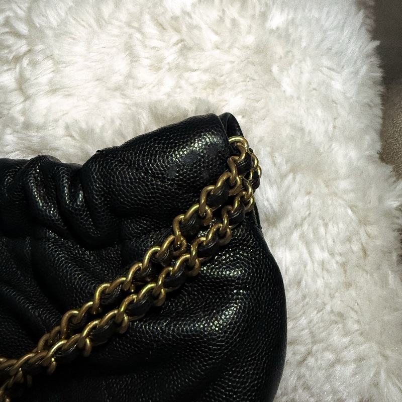 Chanel 22bag mini 魚子醬牛皮🖤-4