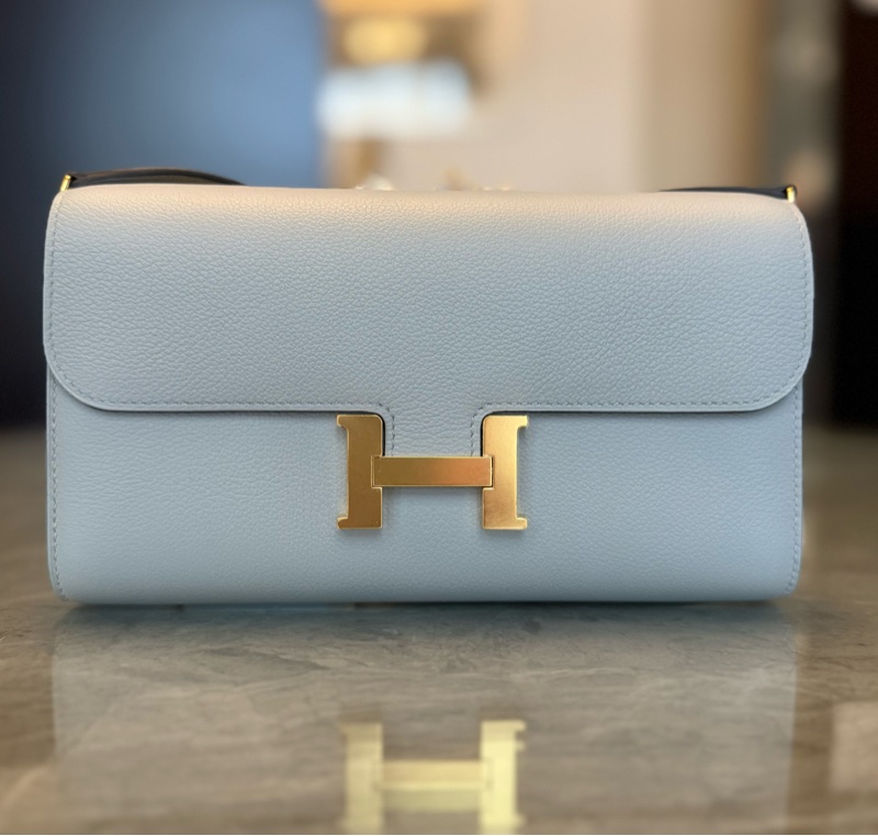 Hermes Constance to go (康康to go)冰川藍金釦-0