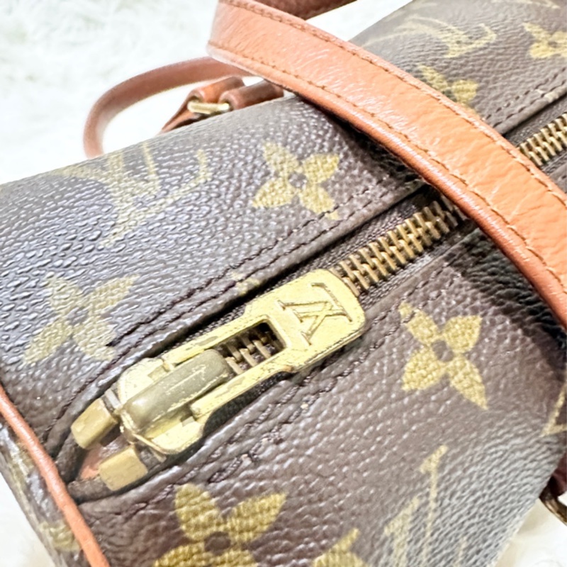 LV巴比龍30老花紅皮圓筒包-1