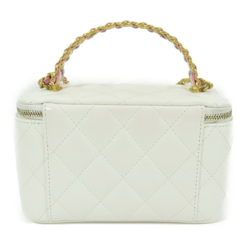 CHANEL 羊皮皮革Vanity Case Handle金扣鏈帶手挽肩背兩用袋-1