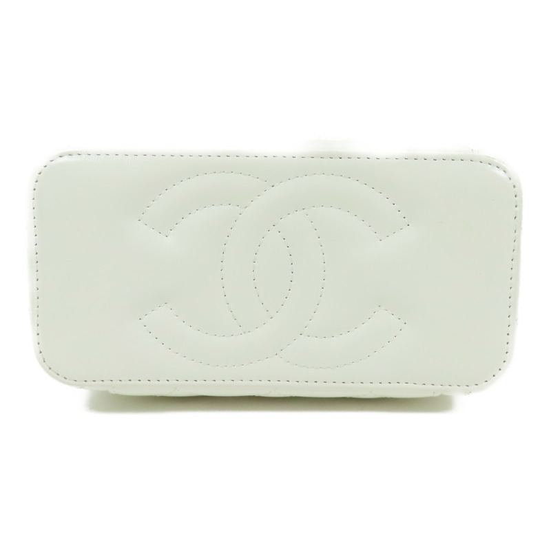 CHANEL 羊皮皮革Vanity Case Handle金扣鏈帶手挽肩背兩用袋-3