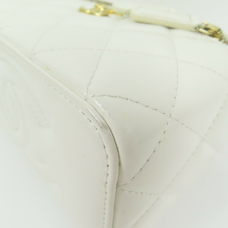 CHANEL 羊皮皮革Vanity Case Handle金扣鏈帶手挽肩背兩用袋-10
