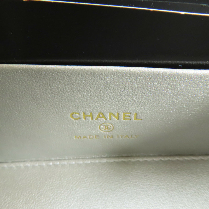 CHANEL 羊皮皮革Vanity Case Handle金扣鏈帶手挽肩背兩用袋-17