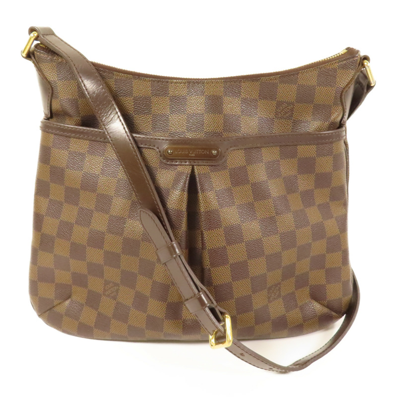 LOUIS VUITTON Damier Bloomsbury PM金扣肩背袋棕色-0