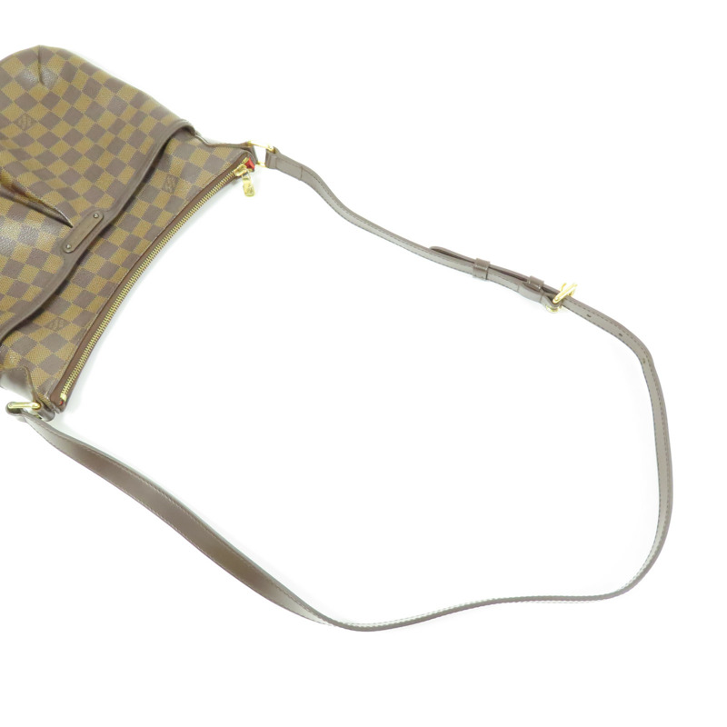LOUIS VUITTON Damier Bloomsbury PM金扣肩背袋棕色-7