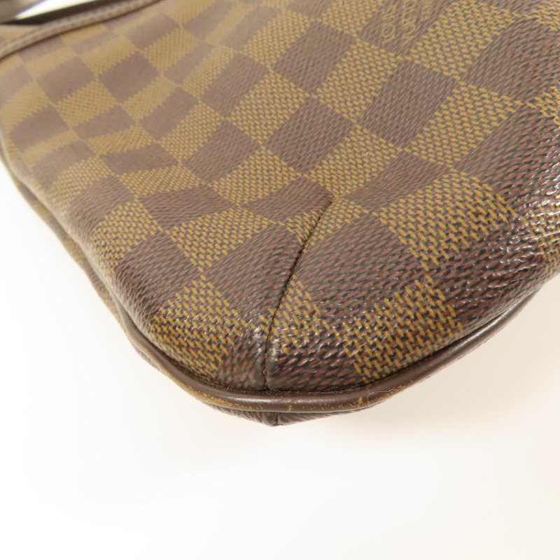 LOUIS VUITTON Damier Bloomsbury PM金扣肩背袋棕色-8