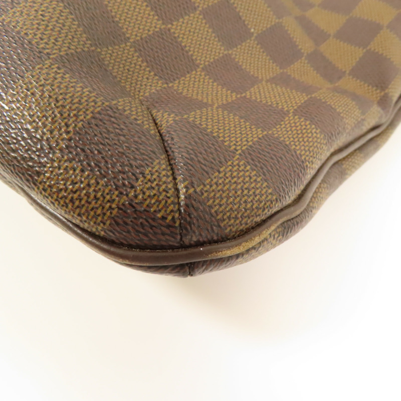 LOUIS VUITTON Damier Bloomsbury PM金扣肩背袋棕色-9