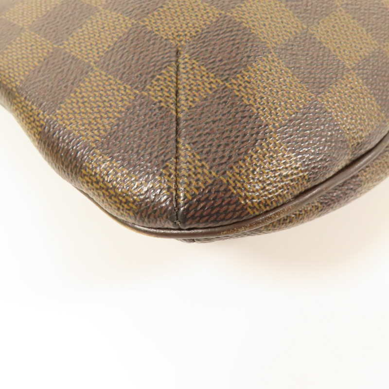 LOUIS VUITTON Damier Bloomsbury PM金扣肩背袋棕色-10