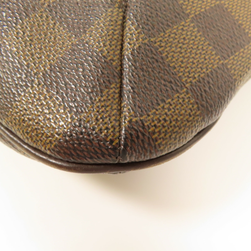 LOUIS VUITTON Damier Bloomsbury PM金扣肩背袋棕色-11