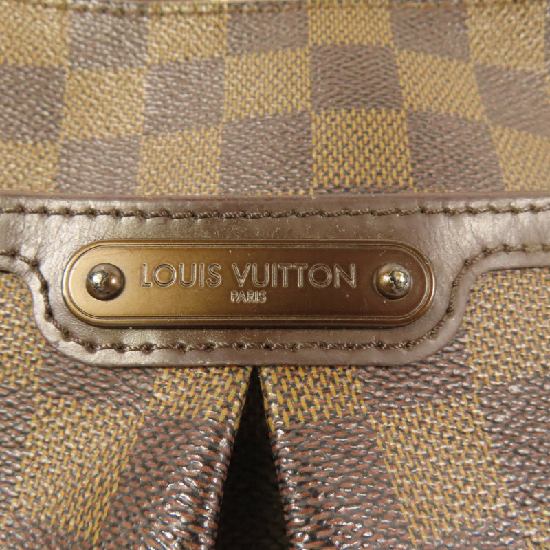 LOUIS VUITTON Damier Bloomsbury PM金扣肩背袋棕色-12