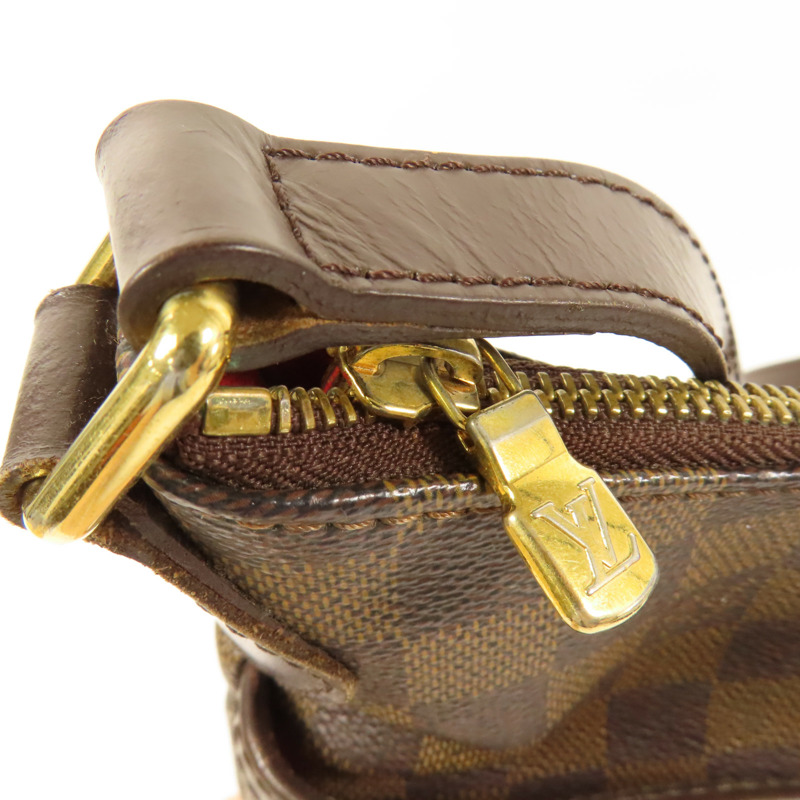 LOUIS VUITTON Damier Bloomsbury PM金扣肩背袋棕色-13