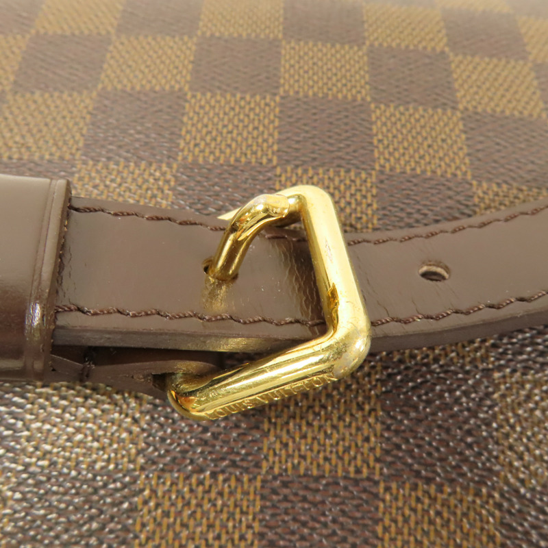LOUIS VUITTON Damier Bloomsbury PM金扣肩背袋棕色-14