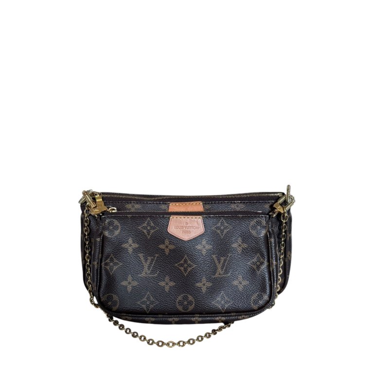 【LOUIS VUITTON】Monogram 啡色老花 Multi Pochette 五合一斜孭包 金扣款-0