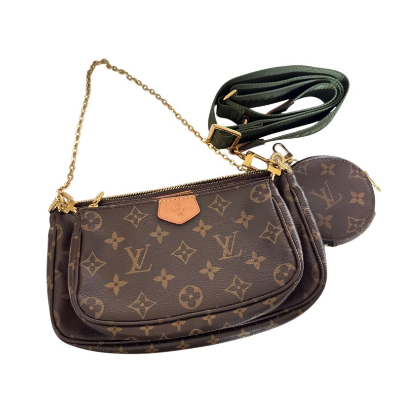 【LOUIS VUITTON】Monogram 啡色老花 Multi Pochette 五合一斜孭包 金扣款-7