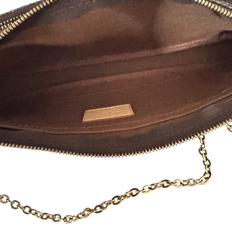 【LOUIS VUITTON】Monogram 啡色老花 Multi Pochette 五合一斜孭包 金扣款-12