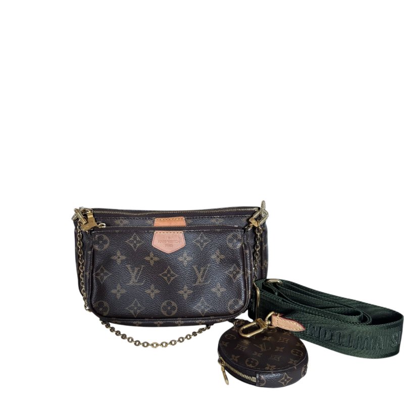 【LOUIS VUITTON】Monogram 啡色老花 Multi Pochette 五合一斜孭包 金扣款-14