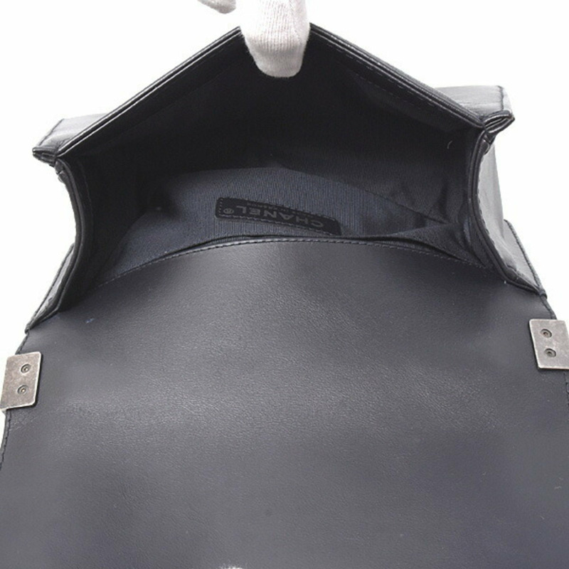 香奈兒 (Chanel) 女款 Boy 鏈條單肩包 絎縫皮革 海軍藍 CHANEL-2