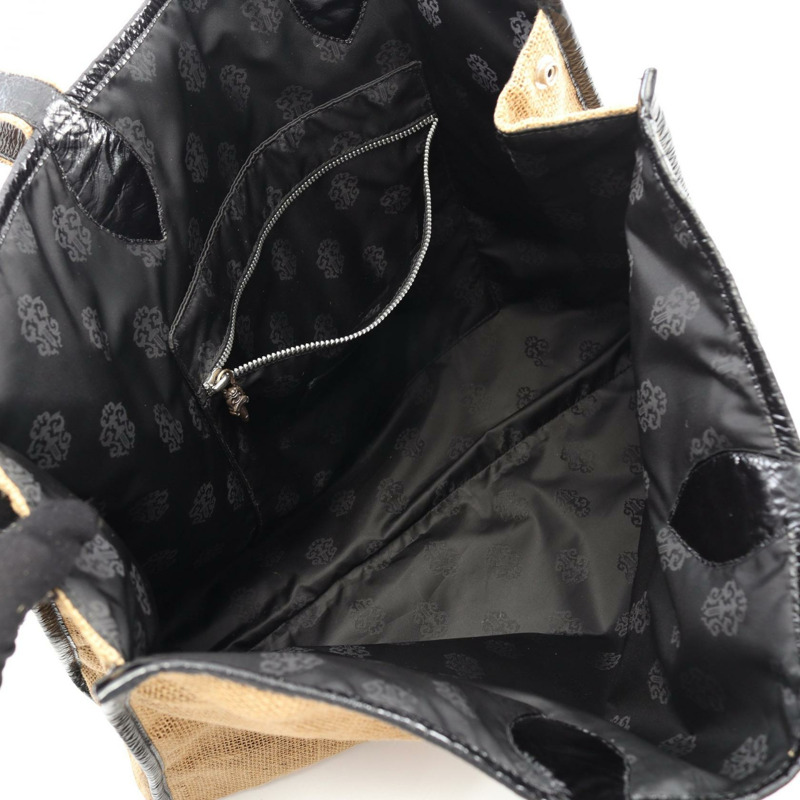CHROME HEARTS 馬蹄沙灘包手袋手工皮革布料米色黑色二手男式-2