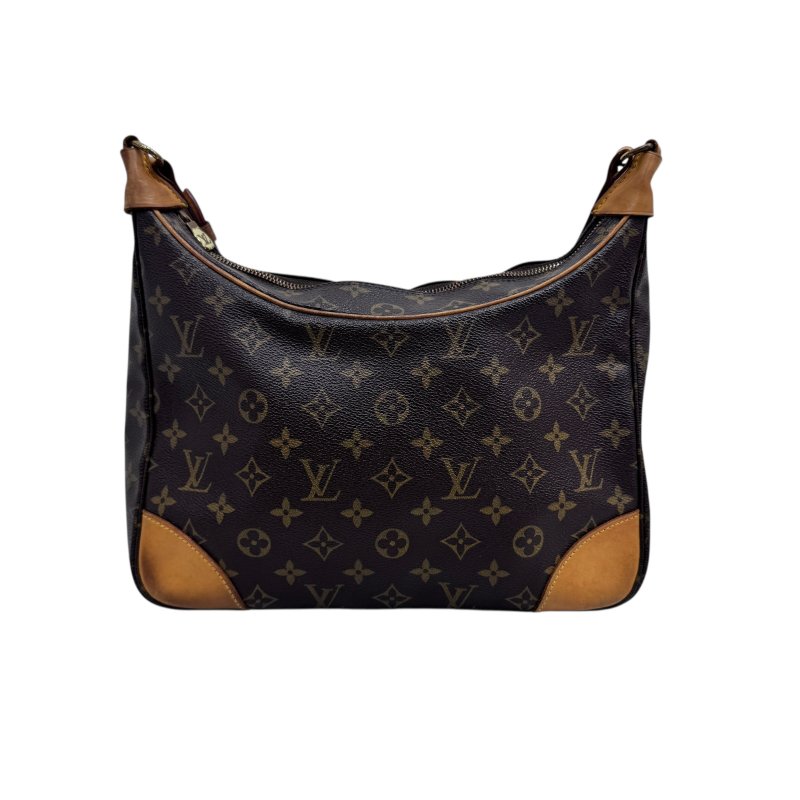 【LOUIS VUITTON】Monogram 啡色老花 Boulogne 牛角包 金扣 中古款-10