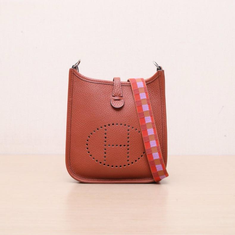 HERMES(愛馬仕) Evelyne Mini 16 5F南瓜色 TC皮 Z刻 銀扣-0