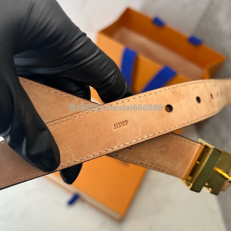 💗香緹國際精品💗 LV 女用金扣皮帶 老花 盒裝完整-5