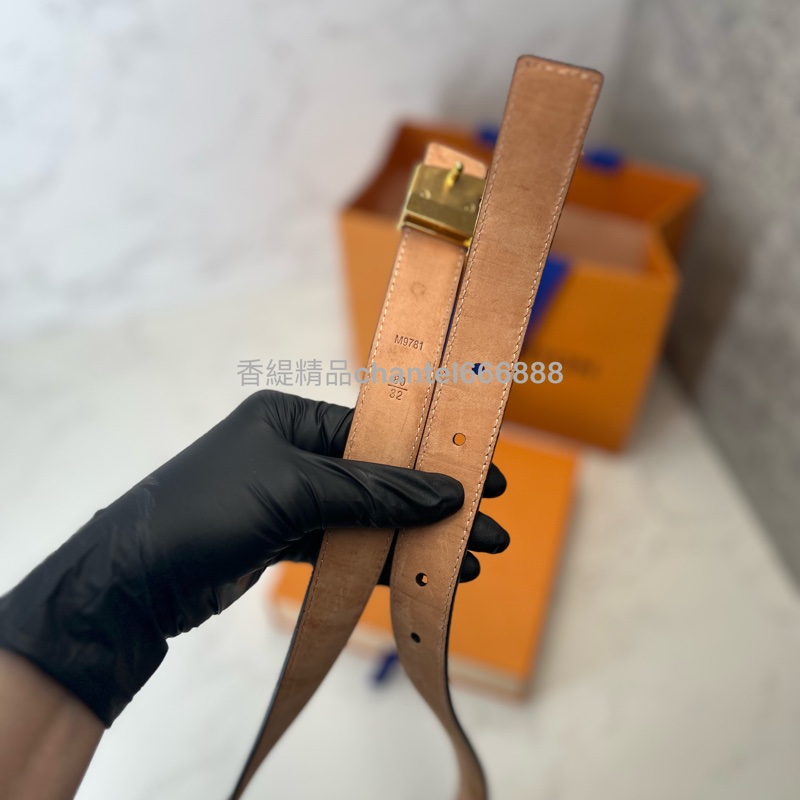 💗香緹國際精品💗 LV 女用金扣皮帶 老花 盒裝完整-6