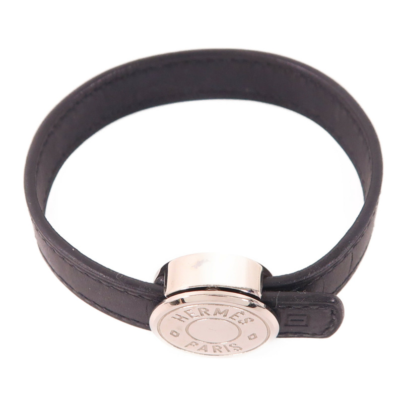 HERMES 皮革/金屬Bangle手鐲Hermes#M-1
