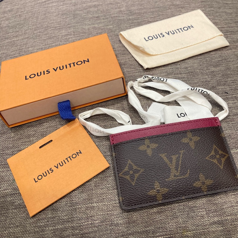 Louis Vuitton 路易威登 經典老花配桃色 卡片套 名片 二手商品-12