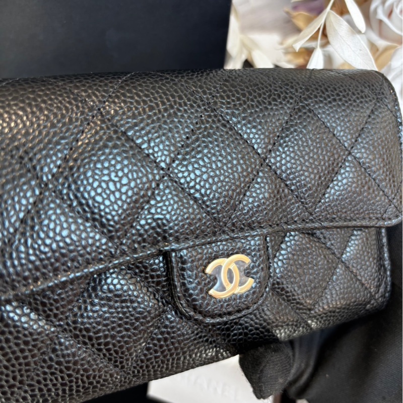 *SHIHNA名牌精品* CHANEL 經典牛皮荔枝紋中夾 銀扣-2