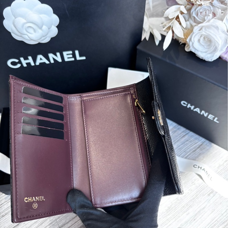 *SHIHNA名牌精品* CHANEL 經典牛皮荔枝紋中夾 銀扣-3