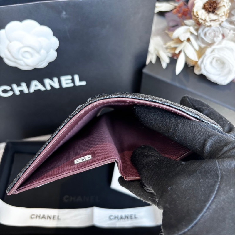 *SHIHNA名牌精品* CHANEL 經典牛皮荔枝紋中夾 銀扣-4