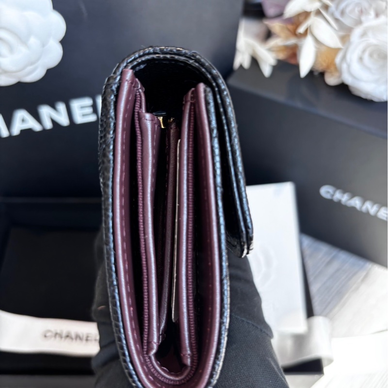 *SHIHNA名牌精品* CHANEL 經典牛皮荔枝紋中夾 銀扣-5