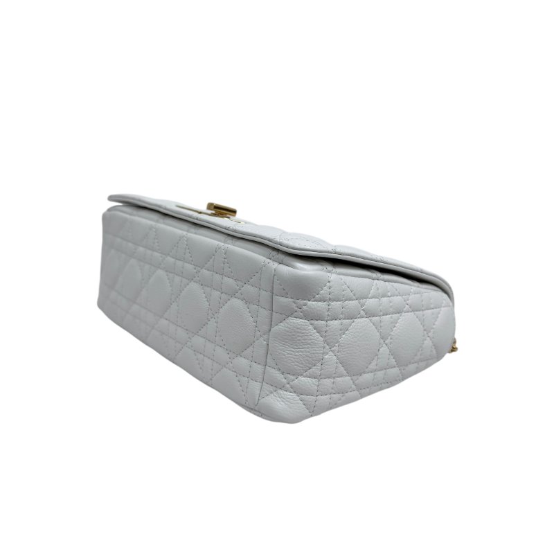 【DIOR】Miss Caro 中號 白色 Calfskin 牛皮 金扣肩背包 62-MA-1223(二手)-4