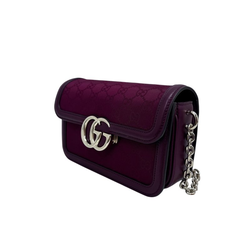 【GUCCI】GG Supreme Go 紅色鏈條單肩包 金扣款 型號 826761(二手)-1