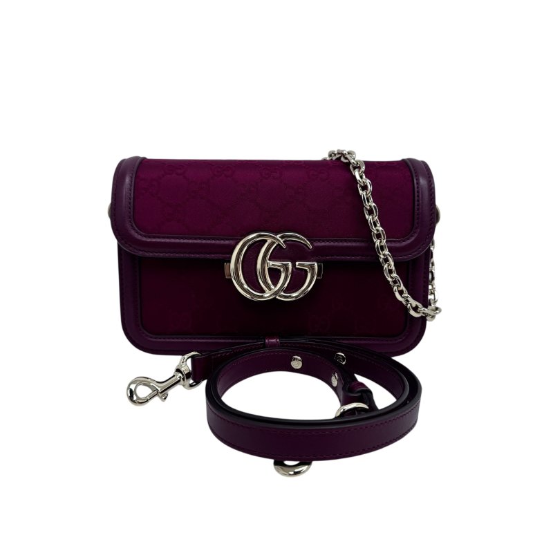 【GUCCI】GG Supreme Go 紅色鏈條單肩包 金扣款 型號 826761(二手)-3