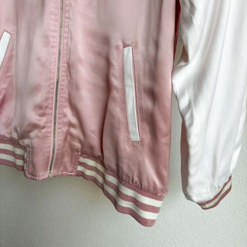 :: SAINT LAURENT :: PINK Bomber Jacket 粉色飛行外套 風衣 棒球外套絲質-2