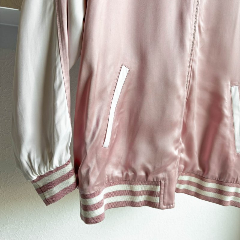 :: SAINT LAURENT :: PINK Bomber Jacket 粉色飛行外套 風衣 棒球外套絲質-3