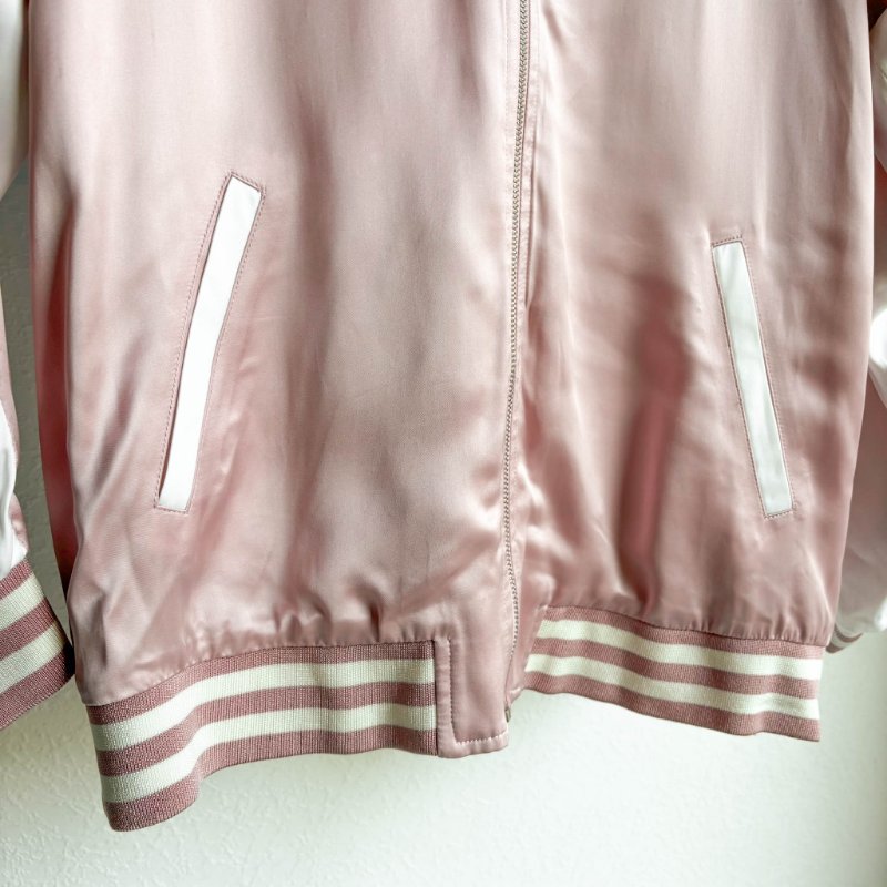 :: SAINT LAURENT :: PINK Bomber Jacket 粉色飛行外套 風衣 棒球外套絲質-6