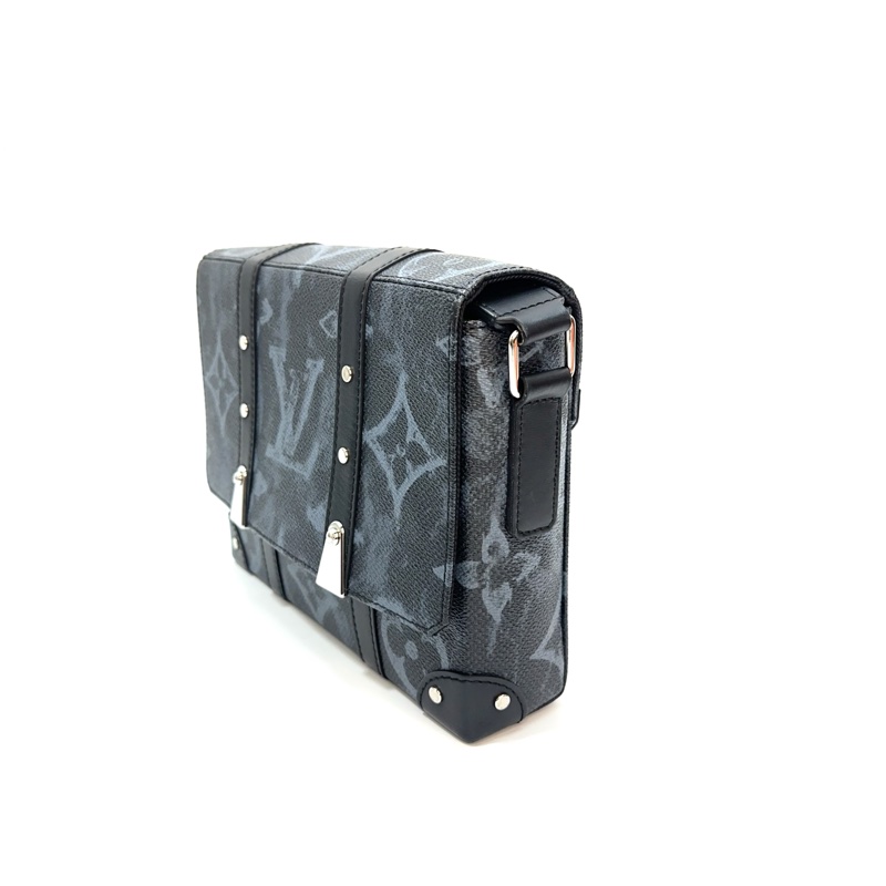 LV 黑灰帆布叢林系列Trunk斜背郵差包 M57271-3