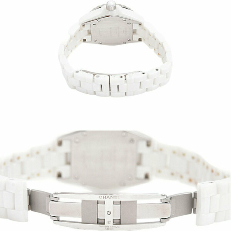 香奈兒女士手錶,J12,日期,33 毫米,雙鑽錶圈,電池供電,白色錶盤,CE,香奈兒,H0967-2